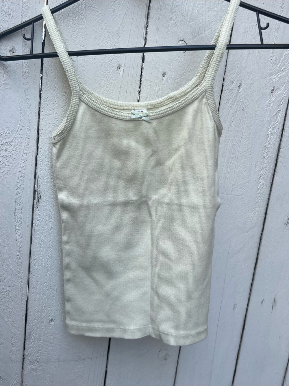 bp Cream/yellow Ribbed Tank Top